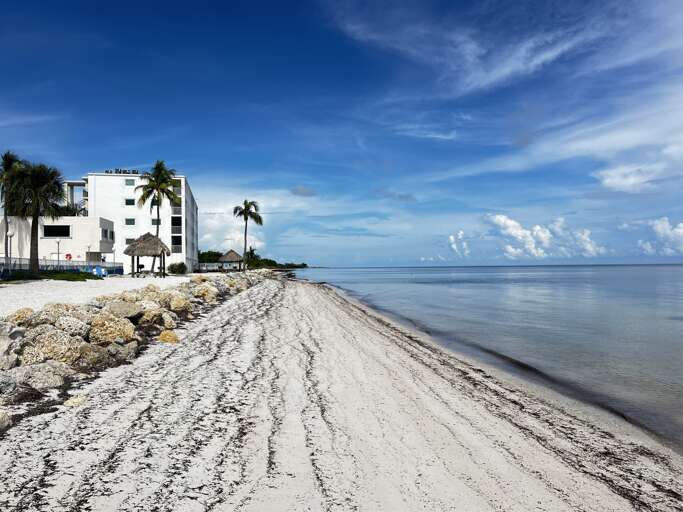 Enjoy a serene walk along the beach, mere steps from your condo.