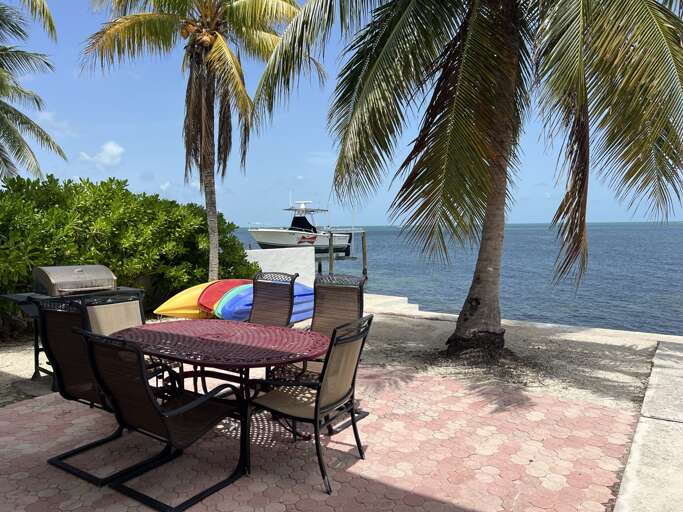 Enjoy outdoor dining on the waterfront patio