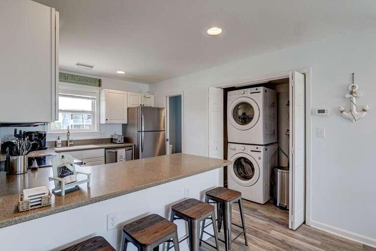 Kitchen Area with Washer/Dryer in the Closet