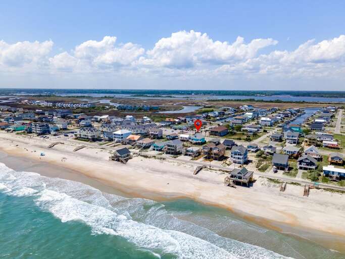 Looking from the ocean