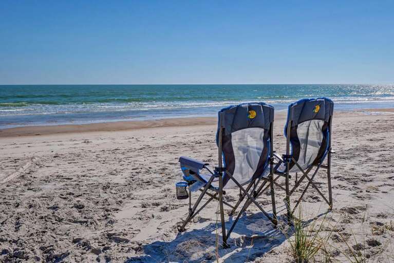 Beach in front of the house