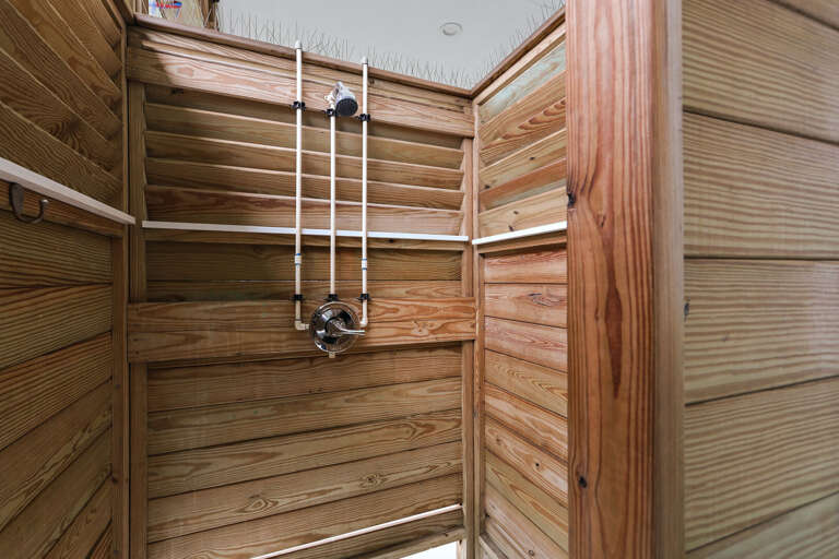 Outdoor shower with hot & cold water!