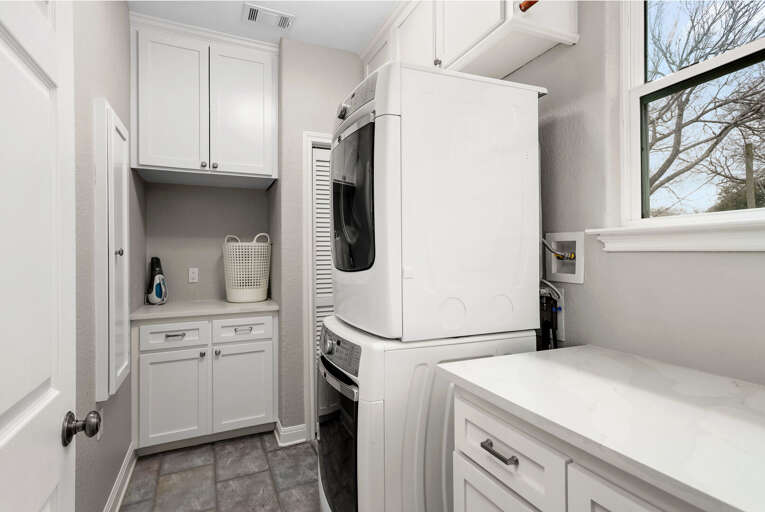 There is a washer and dryer available for your use along with laundry pods and dryer sheets.
