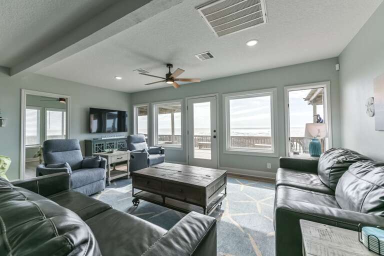 Living room with views of the beach!