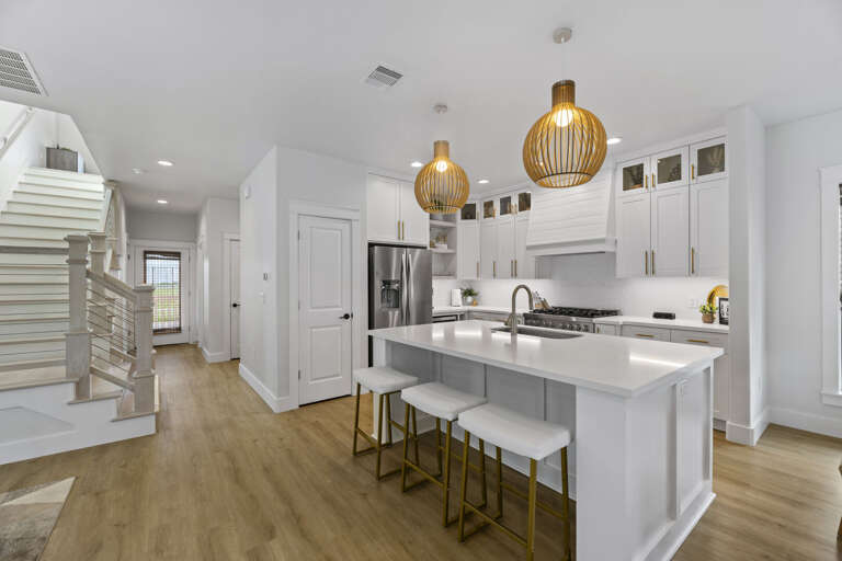 Main living spaces on the first floor