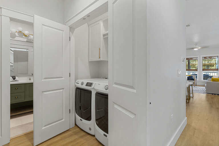 Washer and Dryer located on the first floor.