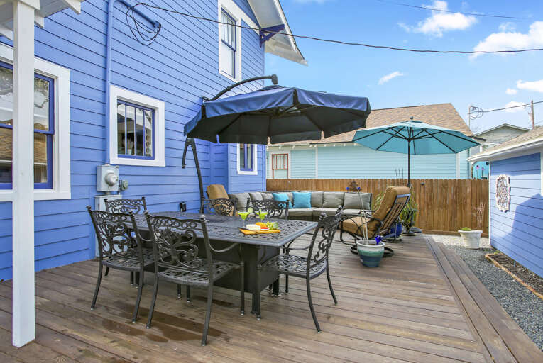 Hang outside on the deck with family and friends and cook out on the pellet grill or play Bocce ball!
