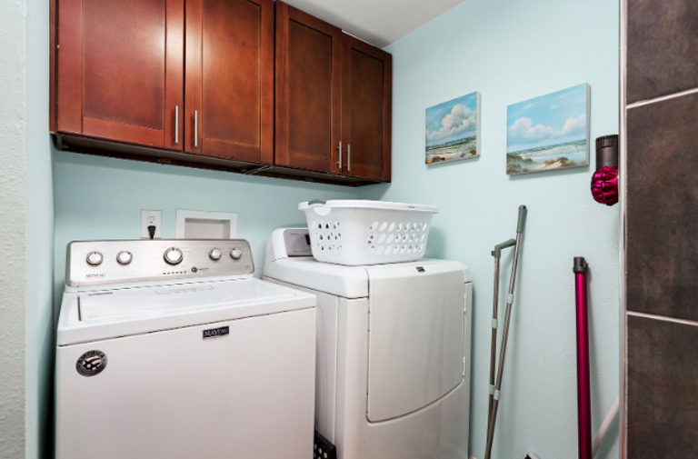 Washer/Dryer available and stocked with laundry pods and dryer sheets.