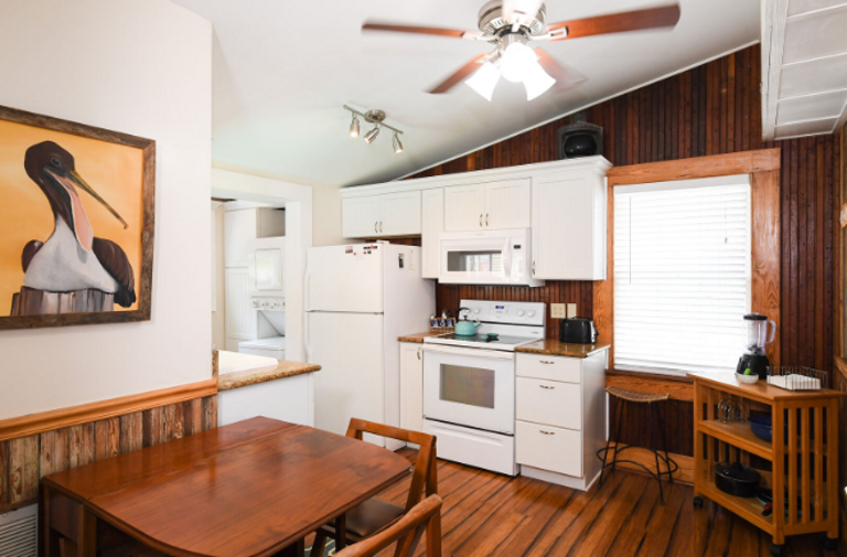 Small dining table in addition to bar seating