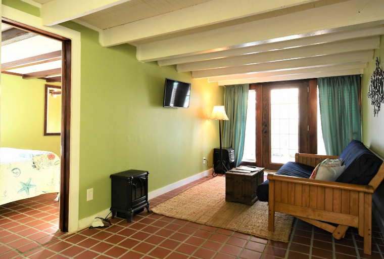 Downstairs Living area with back porch access.