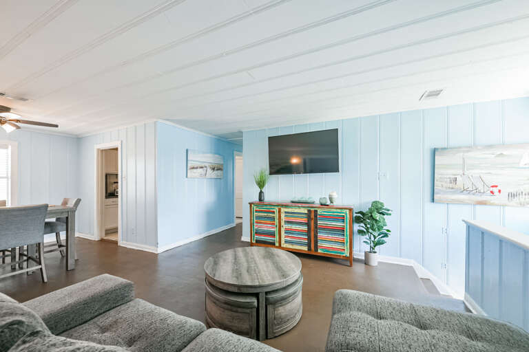 Movie nights and chill vibes in our TV-equipped living room!  