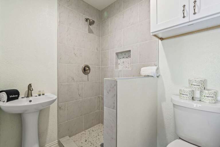 Bathroom one with standing shower