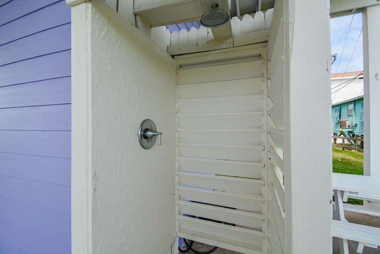 Bid farewell to beach sand before stepping inside with our handy outdoor shower.  