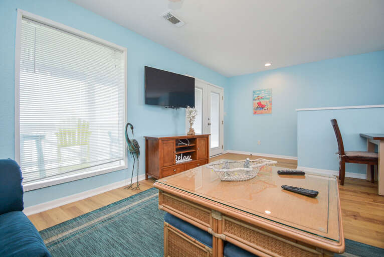 Cozy up and enjoy movie nights in our entertainment-ready living room.  