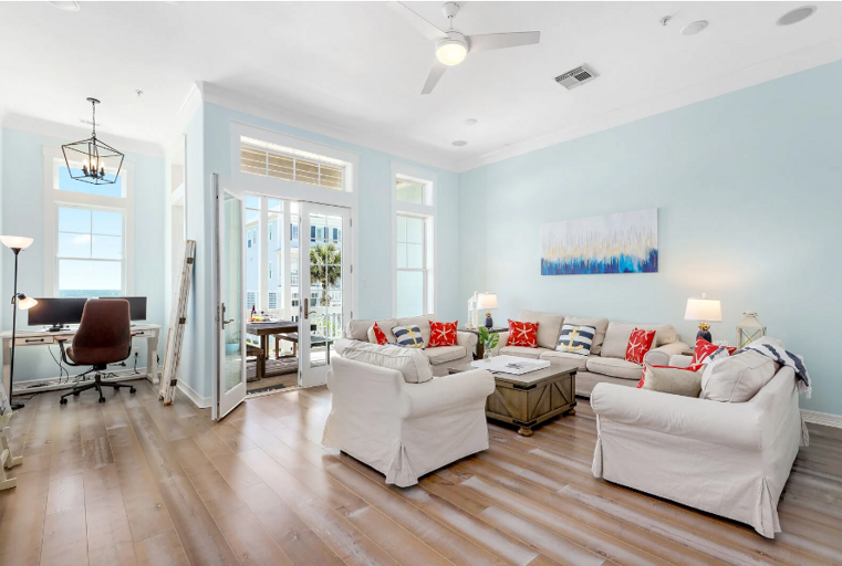 Spacious living area with desk nook, as shown. Even the nook has an ocean view! Spacious living area with desk nook, as shown. Even the nook has an ocean view!