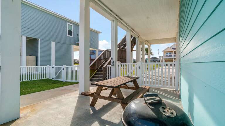 Outdoor picnic table and BBQ grill