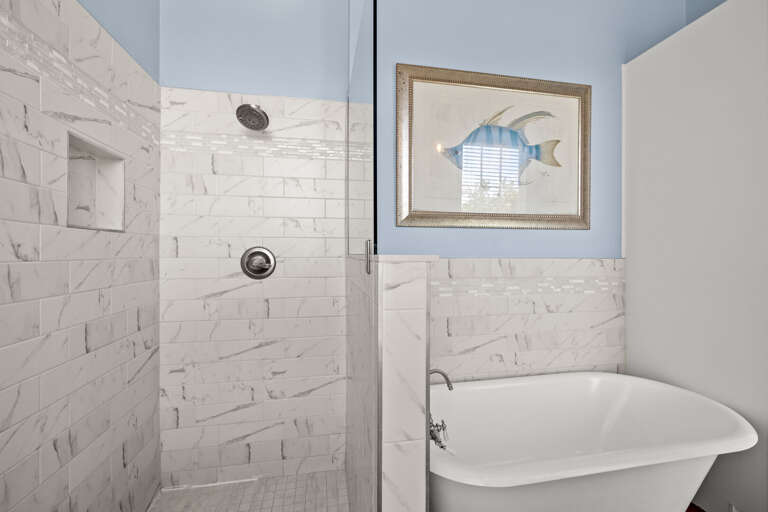 Standing shower and bathtub