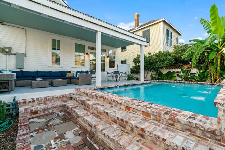 Outdoor seating and a newly built pool for your enjoyment Outdoor seating and a newly built pool for your enjoyment