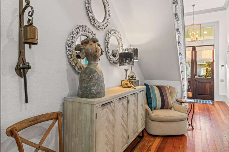 Seating area beneath the stairs Seating area beneath the stairs