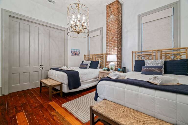 Upstairs bedroom with 2 queen beds, and premium mattresses. Upstairs bedroom with 2 queen beds, and premium mattresses.