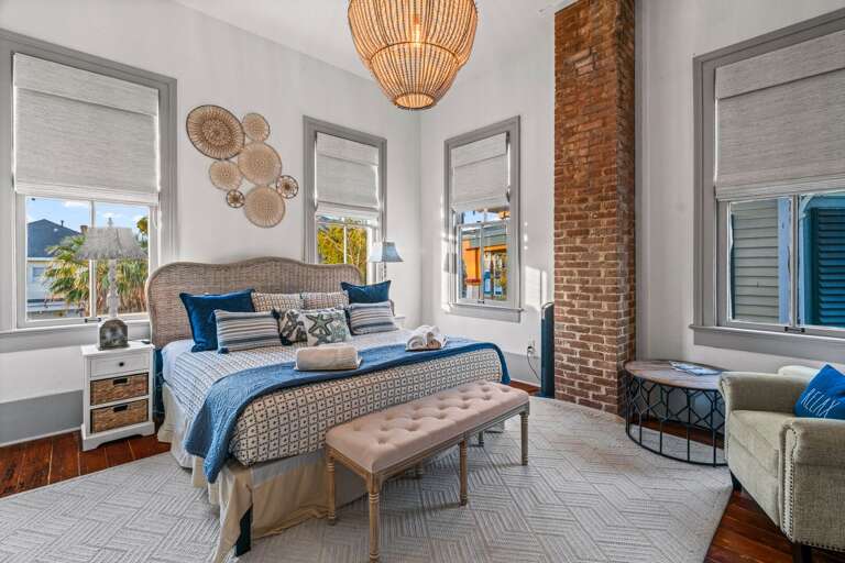 Upstairs primary bedroom with King premium mattress!