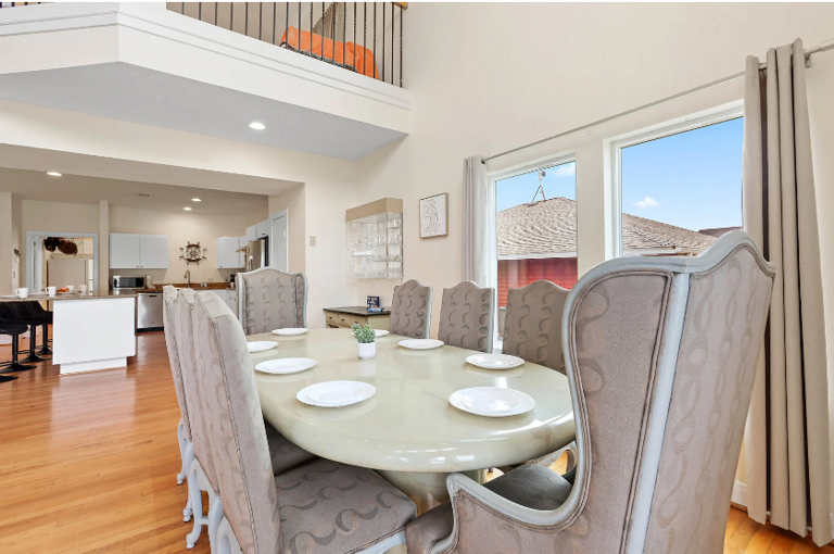 There are 4 additional spaces at the kitchen counter.