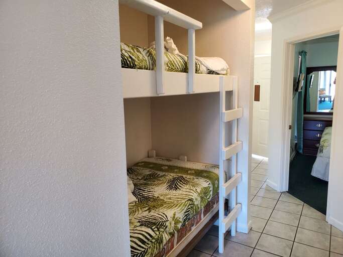Built-in bunk beds in hallway