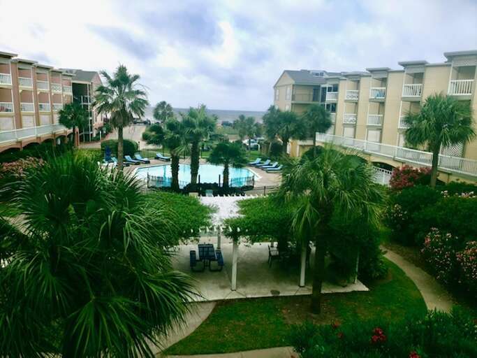 View of the pool and the water