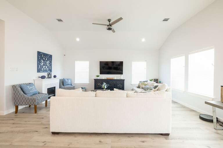  ️ Curl up, turn on, and tune out in our TV haven.  