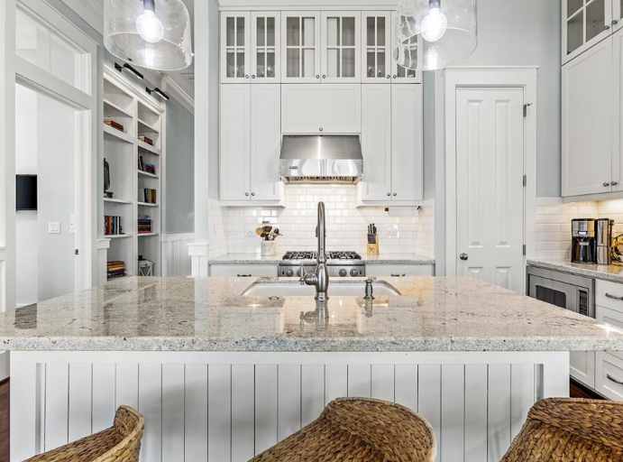 3 Barstool Seats at Kitchen Island Bar