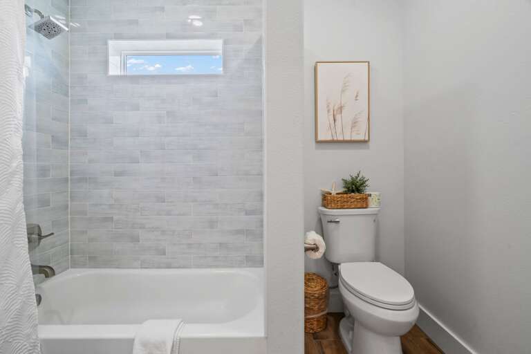 Second bathroom with tub/shower combo