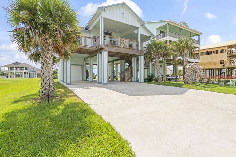 Exterior daylight shot of the beach house