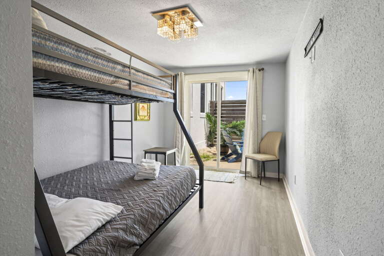 Second Bedroom w Bunk Beds & Patio Access Second Bedroom w Bunk Beds & Patio Access
