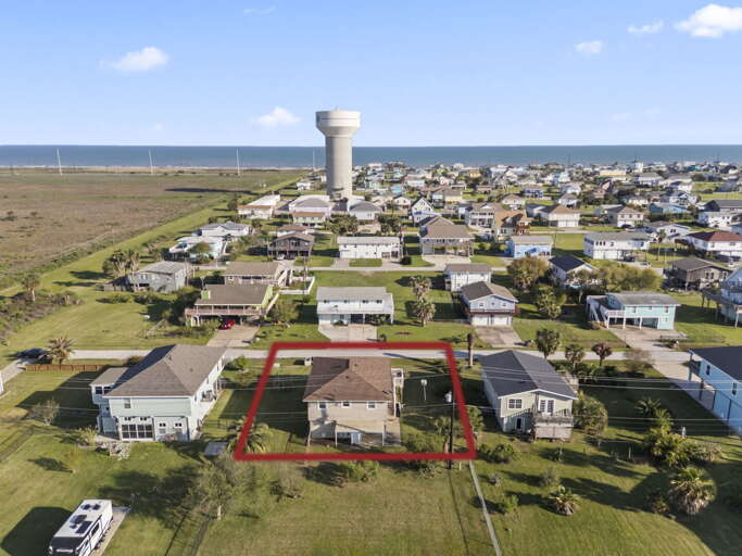 Seaside Suburb With Scattered Homes Near Tower