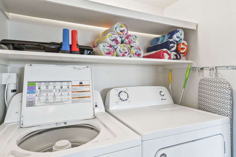 Washer and dryer available for guest use.