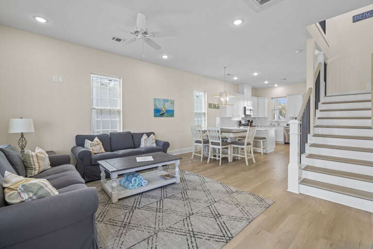 Open, airy space perfect for relaxing and gathering together.