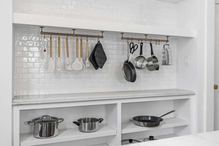 Fully stocked kitchen.