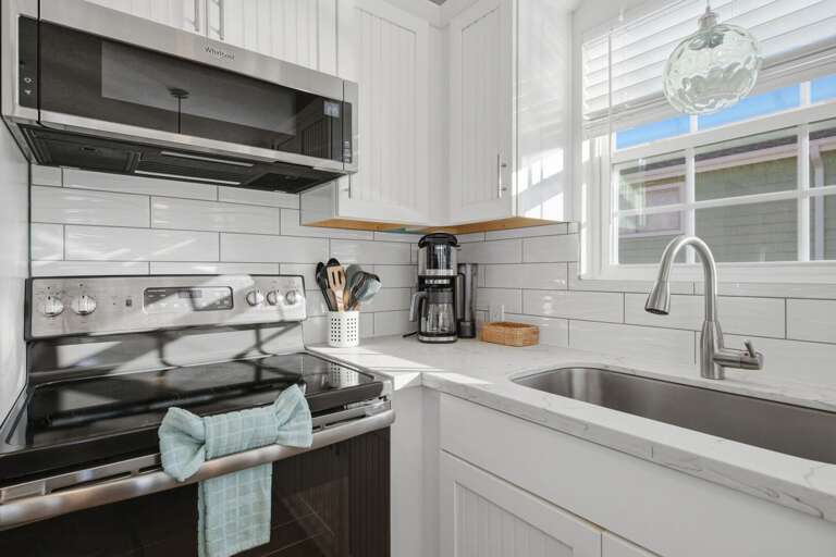 Enjoy the convenience of a well-equipped kitchen with plenty of prep space for vacation meals.