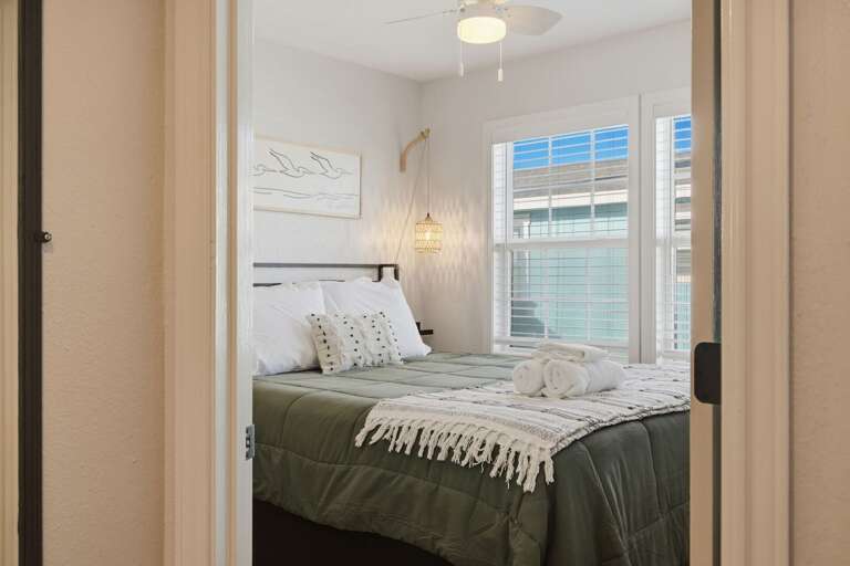 Settle into a comfortable bed and enjoy a peaceful space designed for restful nights.