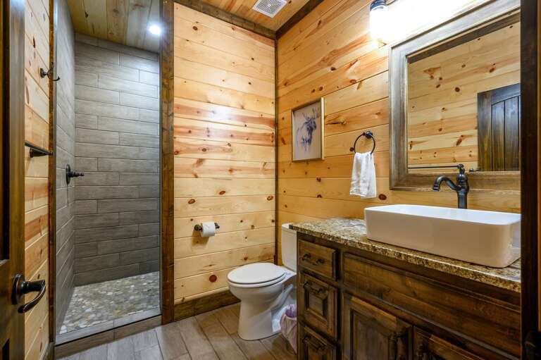 Master bath with walk-in shower.
