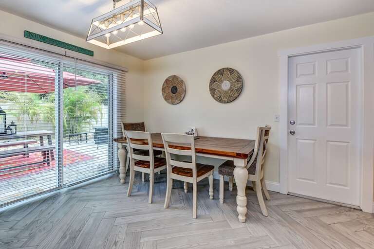 Dining Area with Fenced Side Yard Access