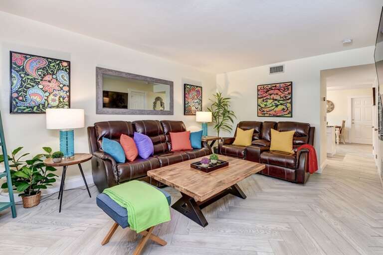 Inviting Living Room with Smart TV