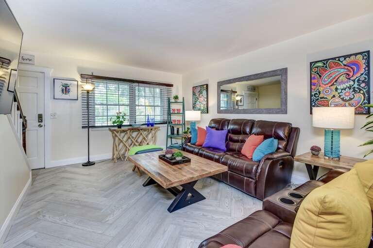 Inviting Living Room with Smart TV