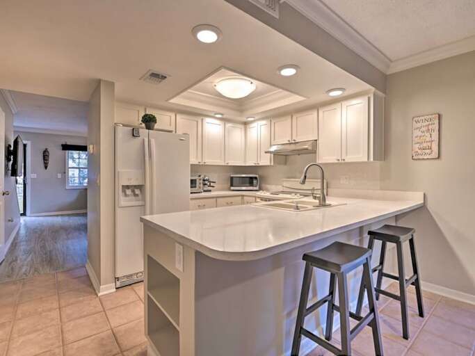 Fully Equipped Kitchen with Bar Seating