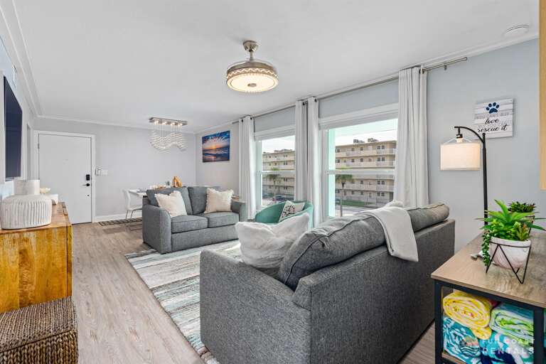 Spacious Living Room Area with Smart TV