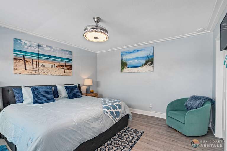 Spacious King Bedroom with Smart TV