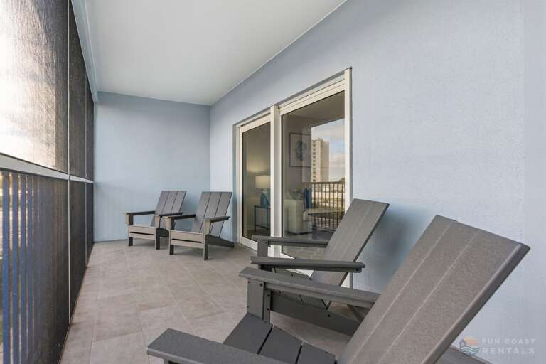 East-Facing Balcony View with Screen and Ample Seating