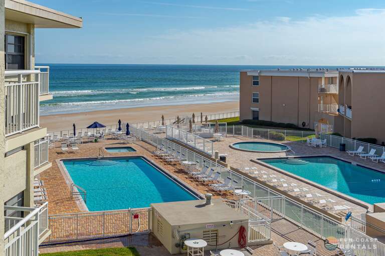 Ocean Front Pool Area with Ample Lounging Space!