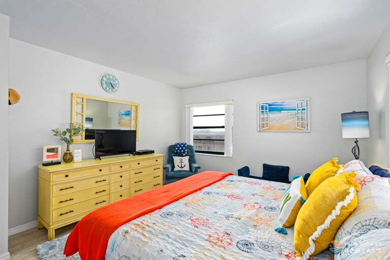 Master Bedroom with King Bed and Smart TV