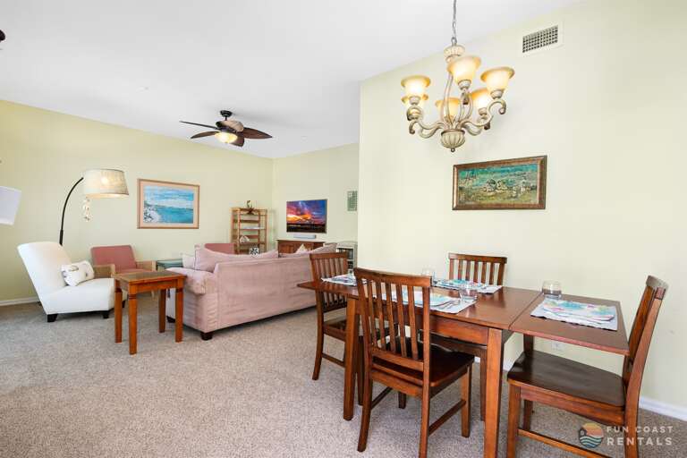 Dining area with rectangular table